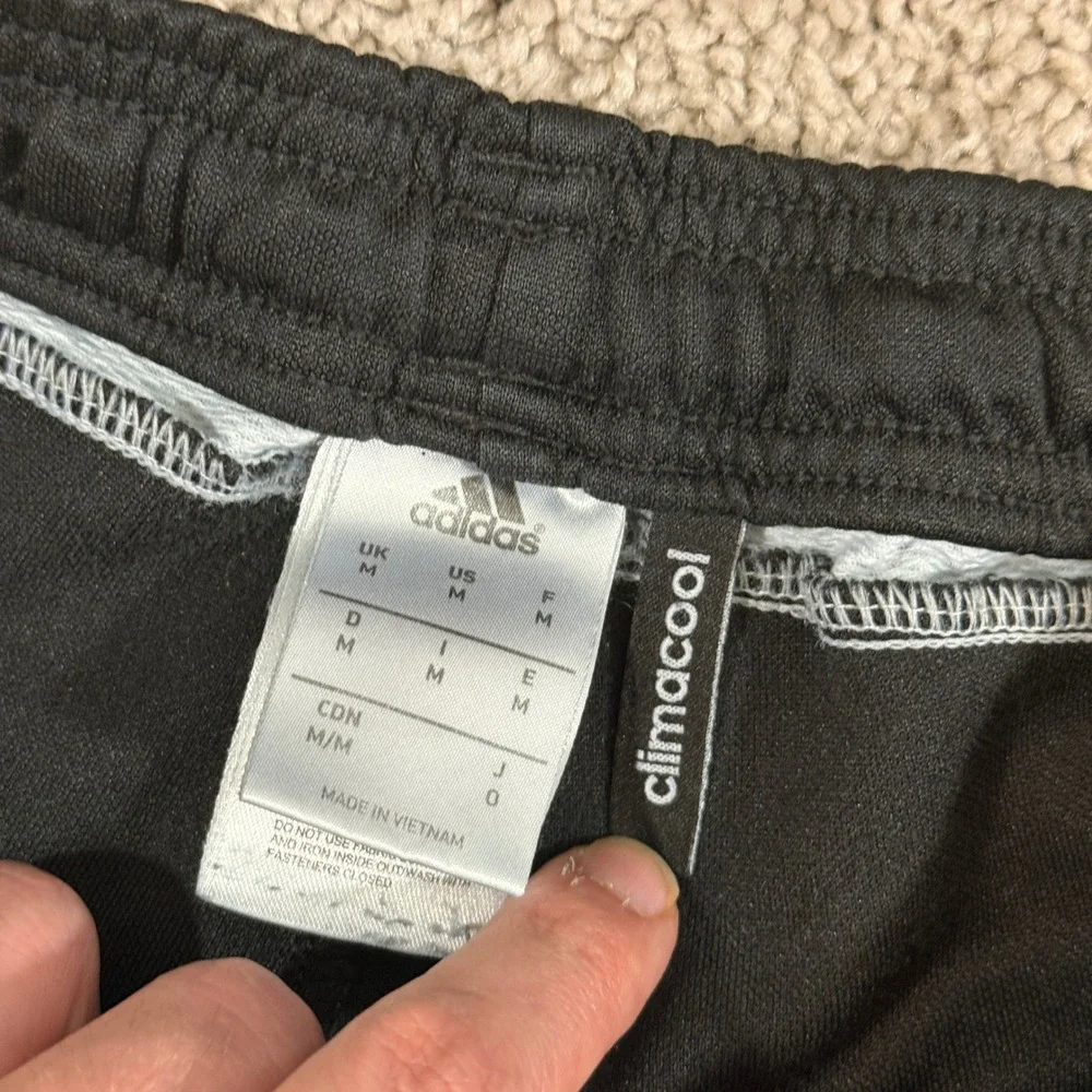 Adidas Track Pants Mens Medium Black Good Climacool Tapered M64032 Three Stripe